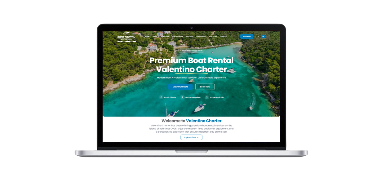 Valentino Charter web stranica